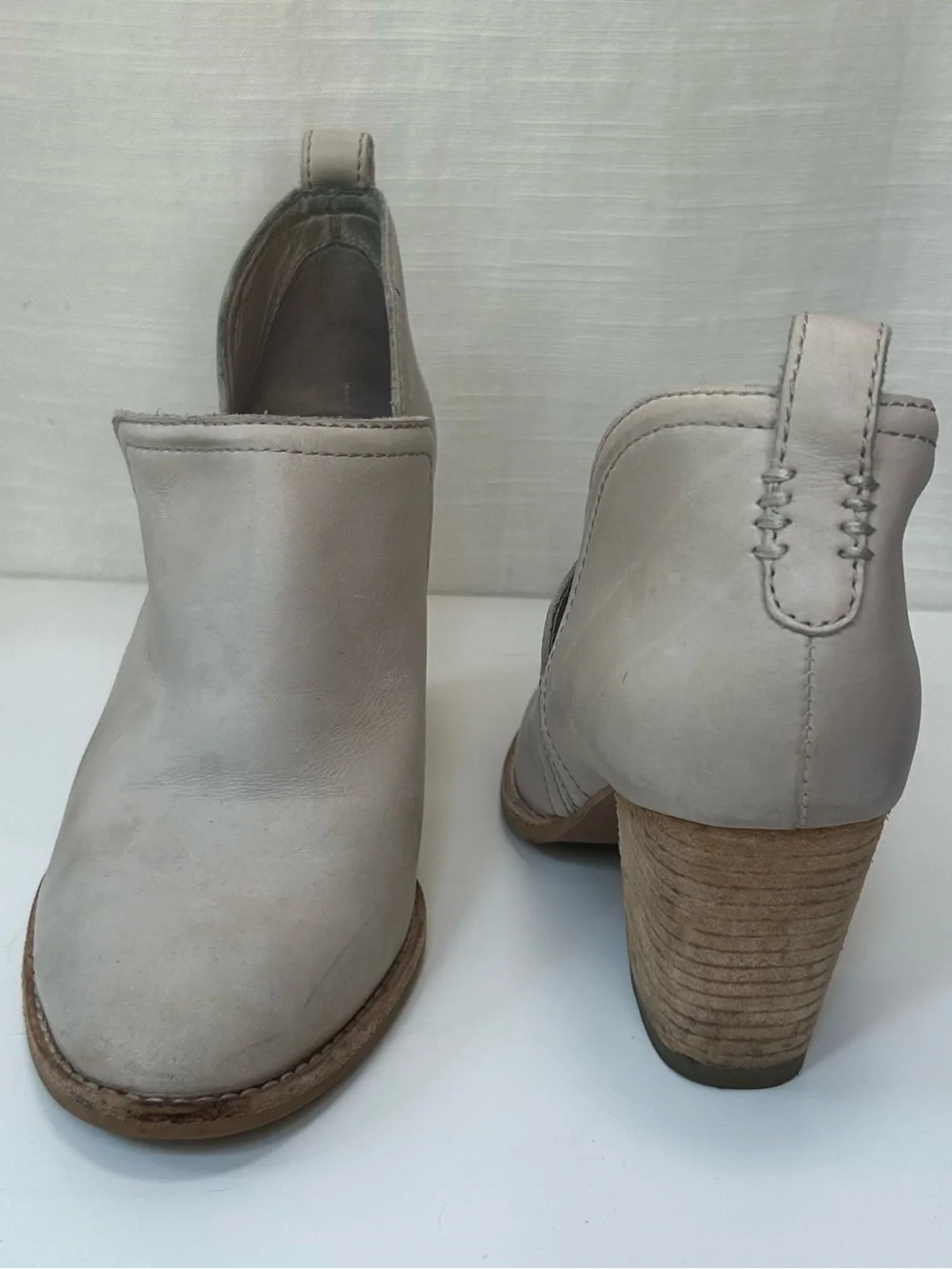 Jeffery Campbell Women's Taupe Leather Block Heel Ankle Shoe